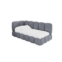 EINZELLBETT Jugendbett mit Bettkasten, Rechts - AVRY 100x200 Grau - Blaugrau/Grau, Holzwerkstoff/Textil (100/200cm) - ALTDECOR