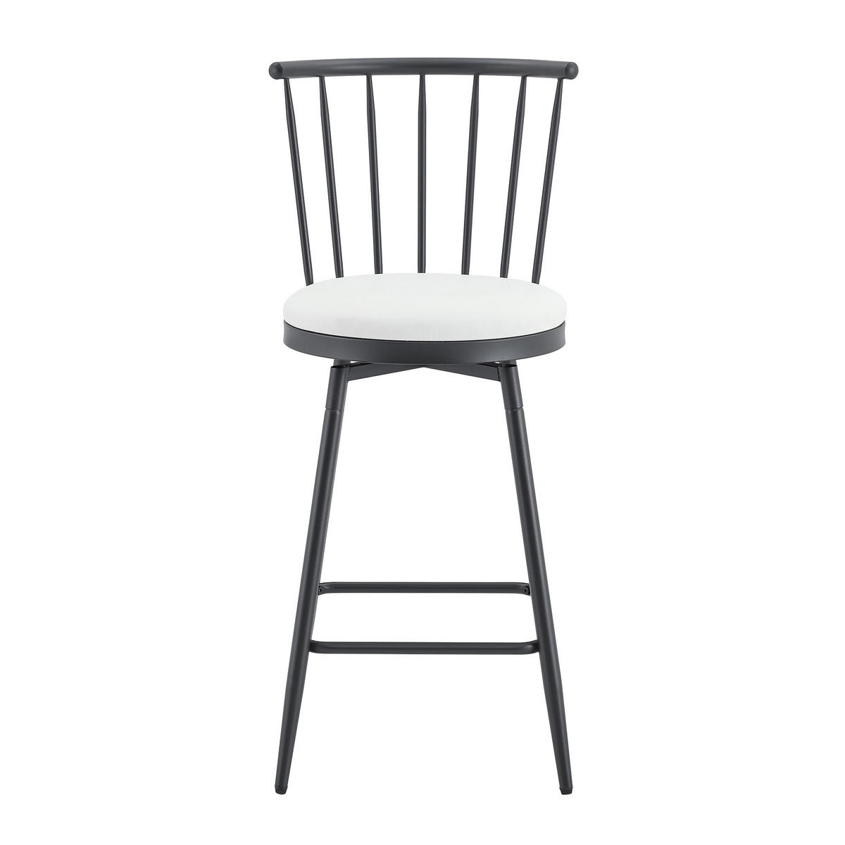 BARHOCKER DE-36667 2er Set mit PU-Bezug und Metallgestell Weiß - Weiß, Metall (39/96/39cm) - ComfortXL