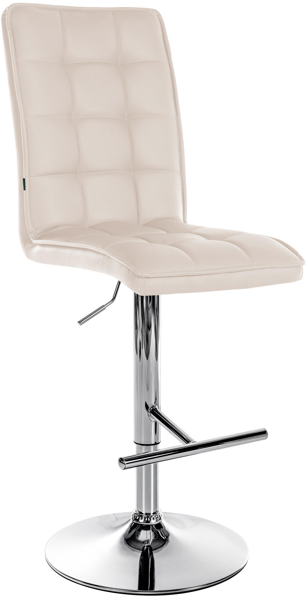 BARHOCKER Lederlook creme - Chromfarben/Creme, Textil/Metall (45/112/54cm) - CLP