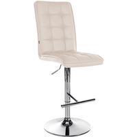 BARHOCKER Lederlook creme - Chromfarben/Creme, Textil/Metall (45/112/54cm) - CLP
