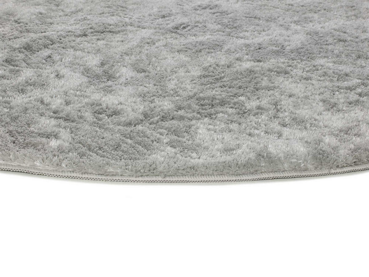 HOCHFLORTEPPICH Silber Roma 120/120 cm - Silberfarben, Kunststoff/Textil (120/120cm) - Atticgo