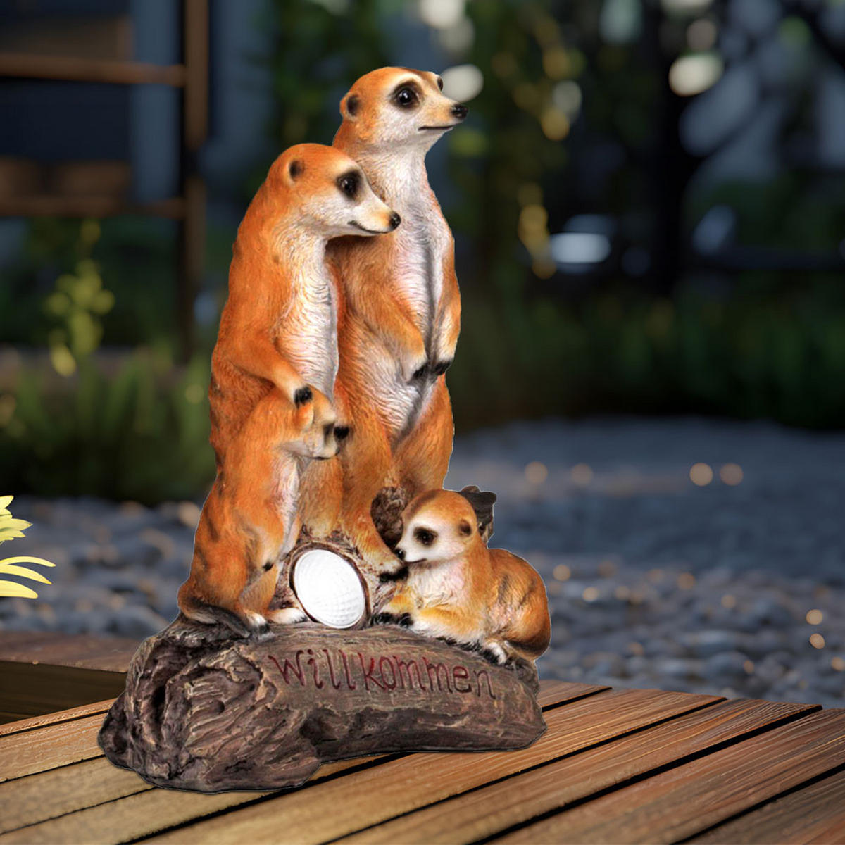 LED AUSSENLEUCHTE Solarleuchte Erdmännchen Braun - Braun, Kunststoff (21.2/11/27cm)