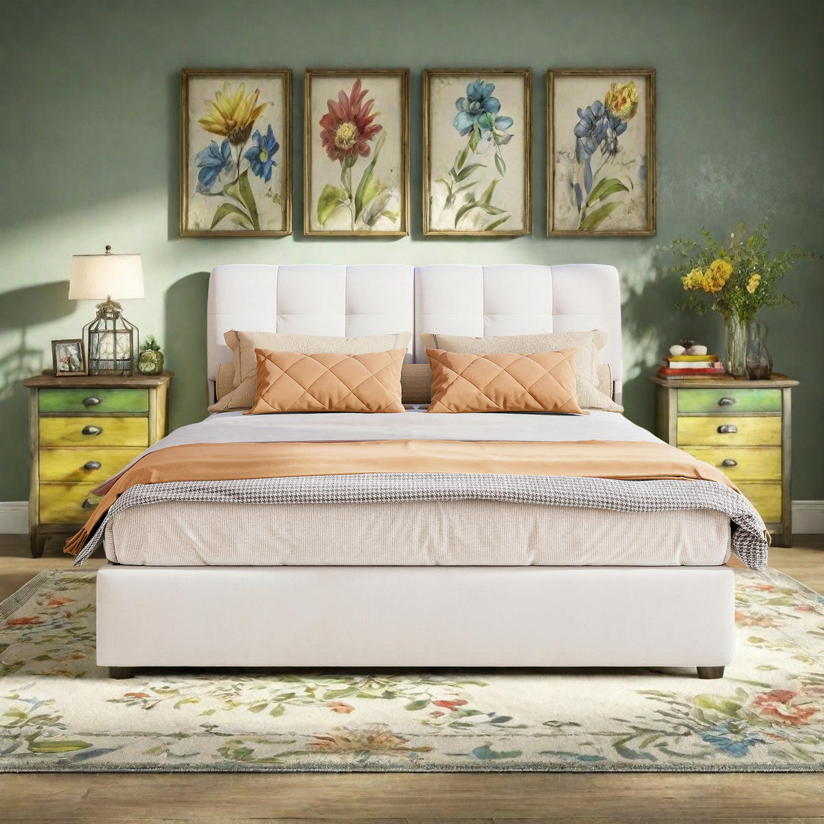 POLSTERBETT 140x200 cm Beige LED Bettkasten Rückenlehne - Beige, Holz (140/200cm) - SHOPENTRA