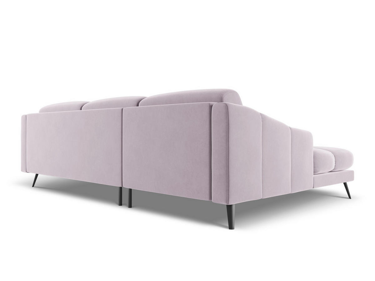 ECKSOFA Links Samt Stoff Violett - Lila/Flieder, Textil/Metall (160/264cm) - Makamii
