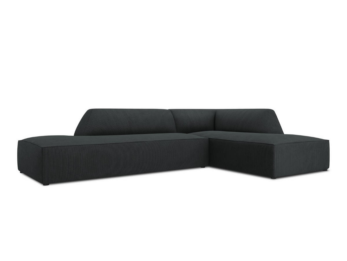 ECKSOFA rechts Ruby aus Cord schwarz 4 Sitzplätze - Schwarz, Textil (180/273cm) - Micadoni