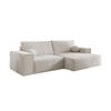 ECKSOFA NEPTUN 255/148 in Cord Creme rechts - Creme, Holz/Holzwerkstoff (255/148cm) - Deine Möbel 24
