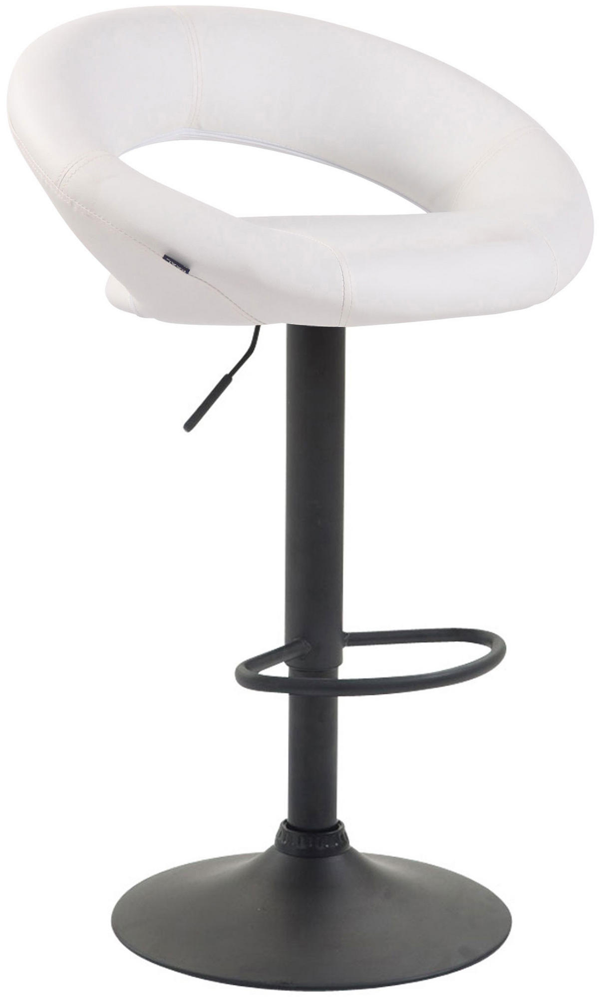 BARHOCKER Mekim Kunstleder Weiß Schwarz - Weiß, Leder/Metall (53/80/47cm) - DELUKE