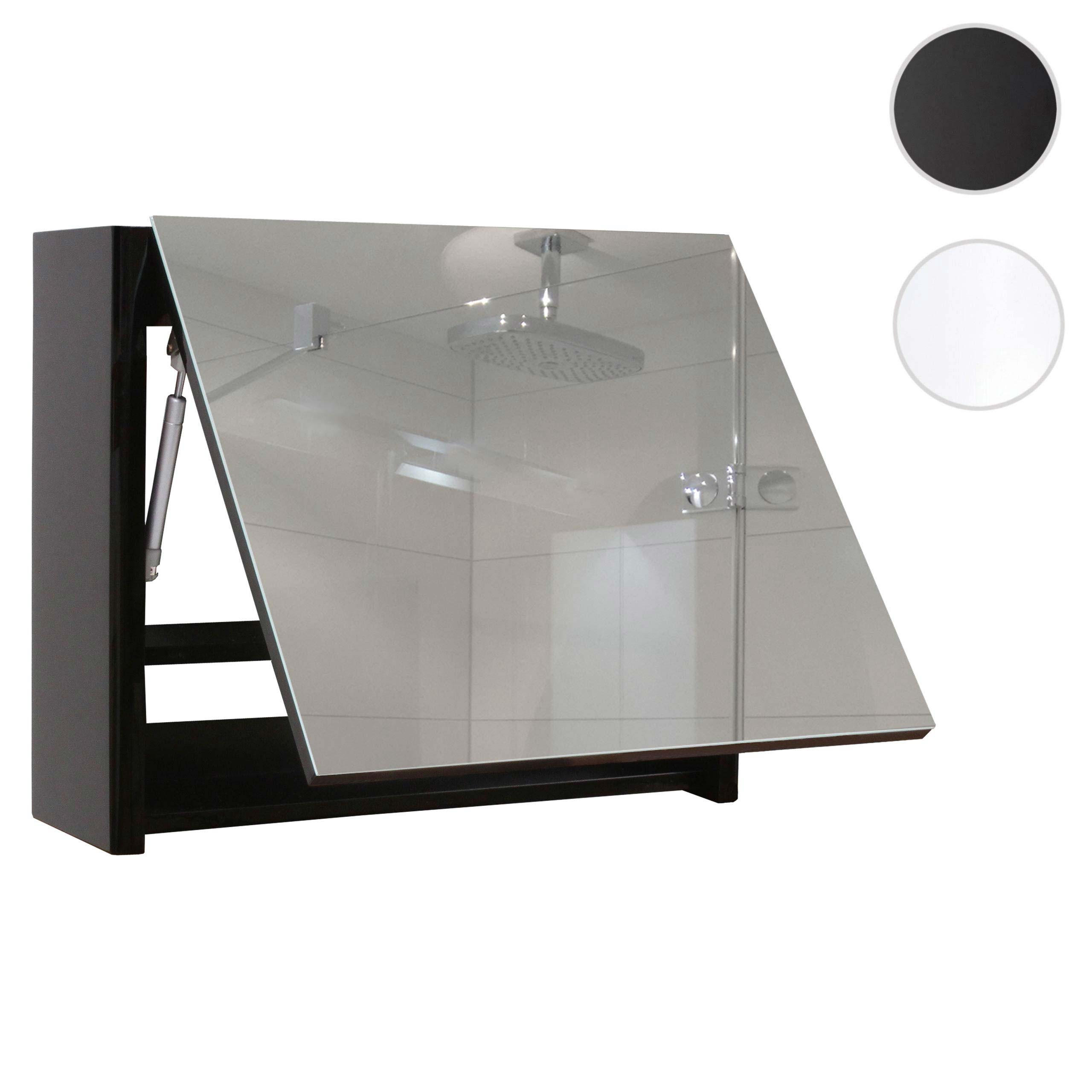 SPIEGELSCHRANK Hochglanz Schwarz - Schwarz Hochglanz, Holz (79/48/18cm) - MCW
