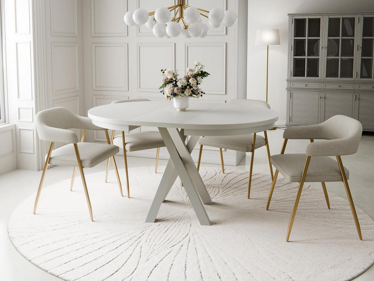 ESSTISCH 100-140 LOFTO Weiß - Weiß, Holzwerkstoff (100/100/77cm) - Compleo24