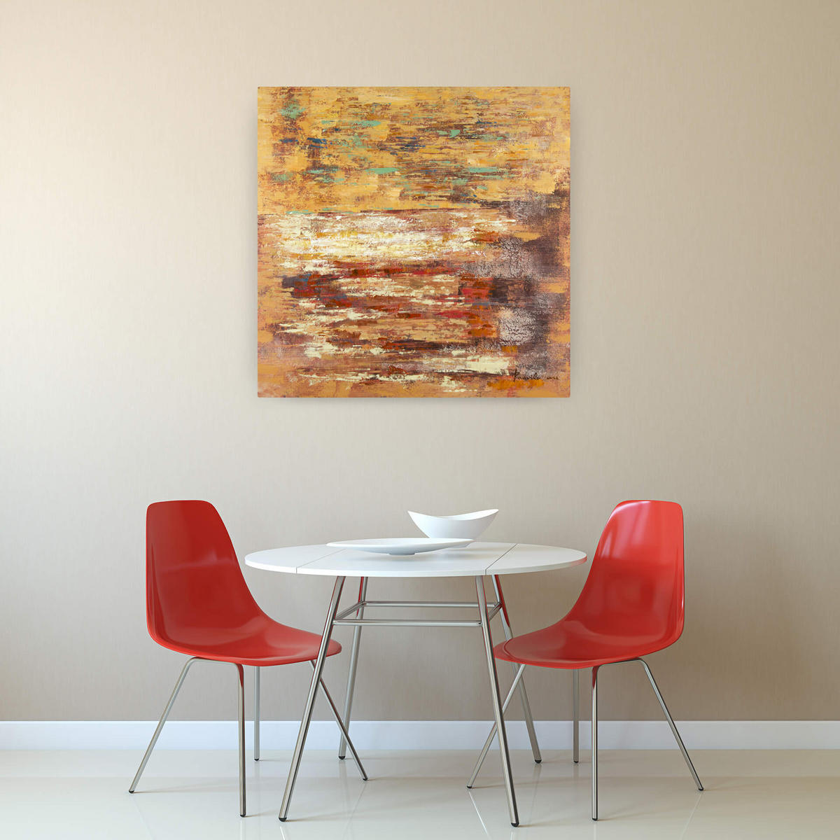 ÖLGEMÄLDE 80/80 cm - Braun, Holz/Textil (80/80cm) - KUNSTLOFT