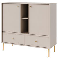 KOMMODE FLOREN, Creme/Gold - Creme, Holzwerkstoff/Metall (100.2/95/40.8cm) - KONSIMO®