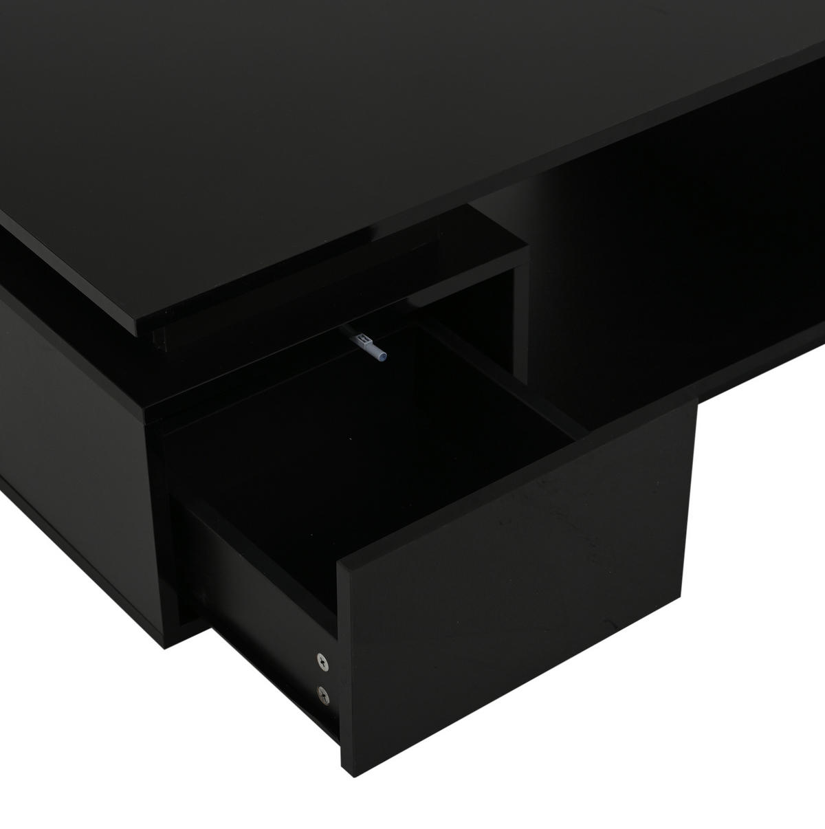 COUCHTISCH 100/50/36 cm schwarz aus Spanplatte mit LED-Beleuchtung - Schwarz, Holzwerkstoff (100/50/36cm) - OKMYHOME