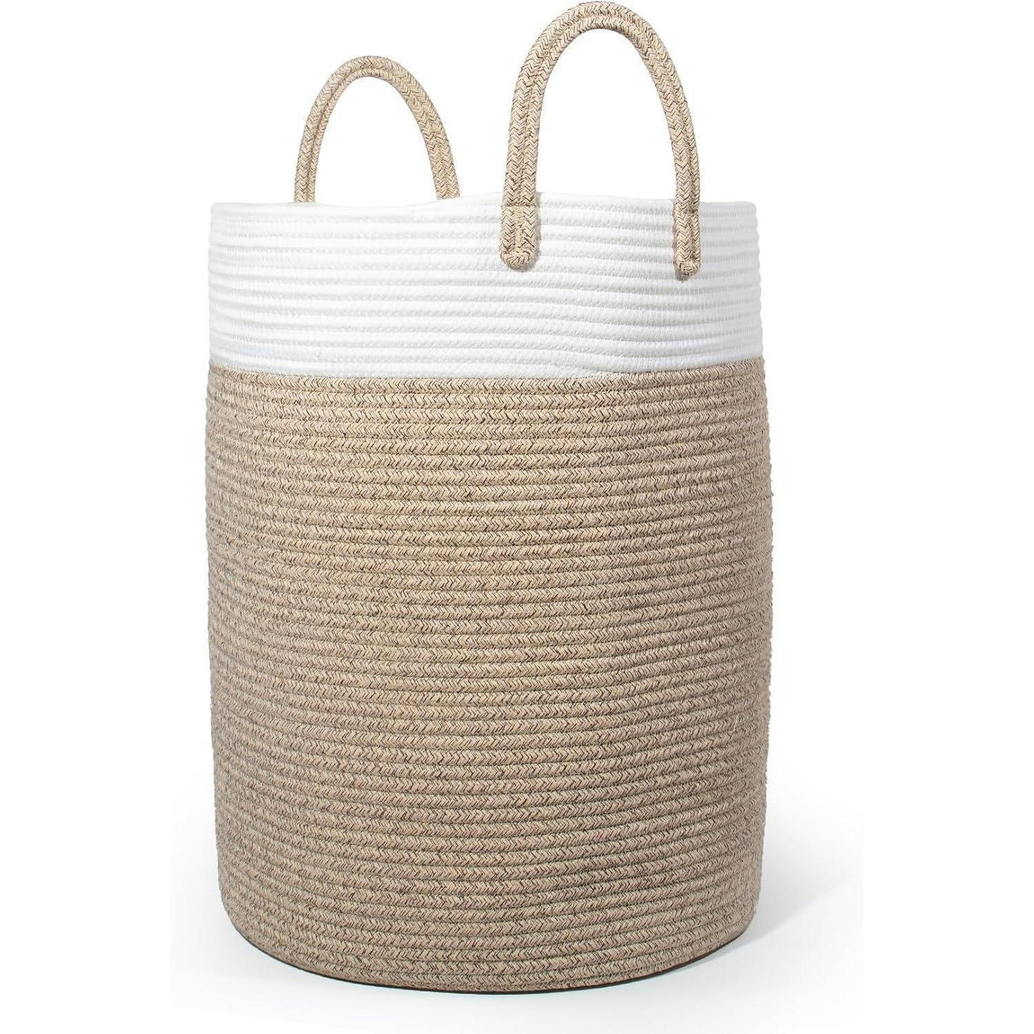 WÄSCHEKORB mit Henkel Braun&weiß 38 x 50 cm - Multicolor, Naturmaterialien (38/50/38cm)