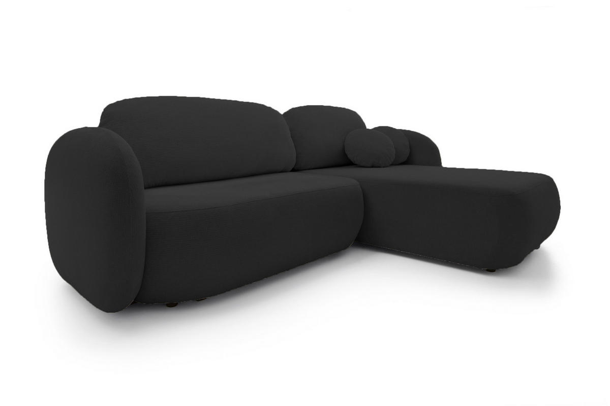 ECKSOFA OLIO L-Form Schlaffunktion mit Bettkasten, lose Rückenkissen, freistehend, RECHTS 248x174 cm Graphite-coloured - Graphitfarben, Holz/Textil (248/174cm) - DomoHome