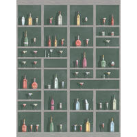 FOTOTAPETE Getränkeschrank 280 x 159 cm - Grün, Papier (280/159cm) - Sanders & Sanders