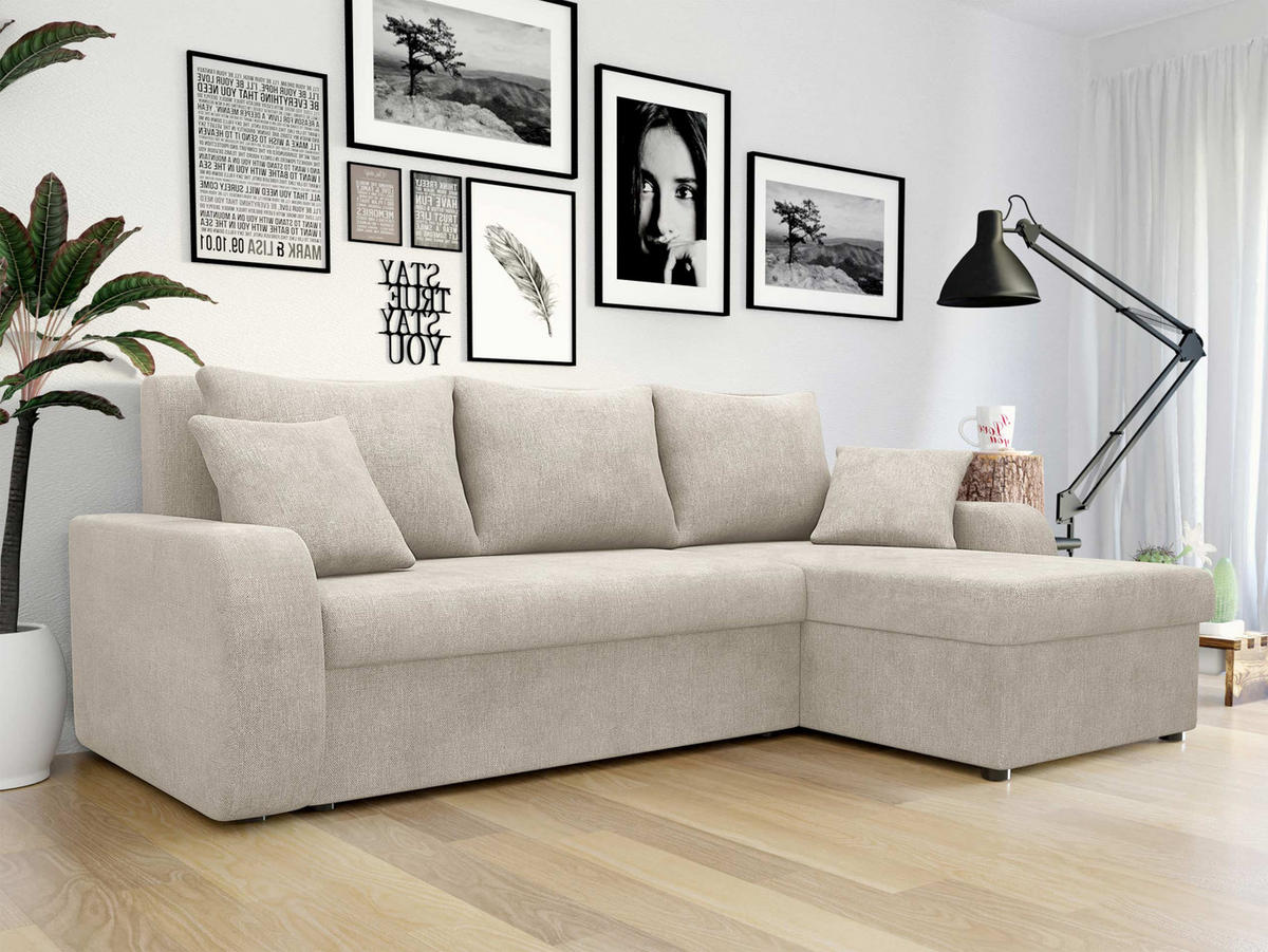 ECKSOFA Kris Lux - Schwarz/Sahara, Holz/Kunststoff (238/147cm) - MIRJAN24