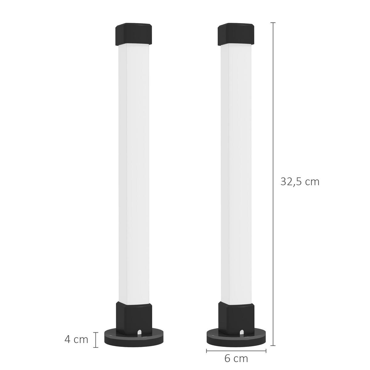 TISCHLAMPE 2er-Set, App- und Fernsteuerung, Weiß - Weiß, Kunststoff (6/6/32.5cm) - HOMCOM