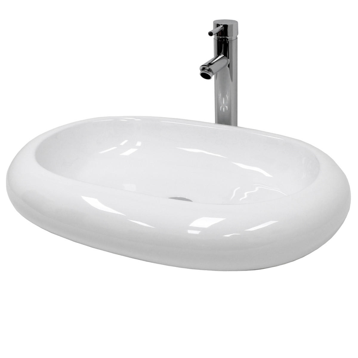 WASCHBECKEN - Weiß, Keramik (42/12/63cm) - ECD-Germany