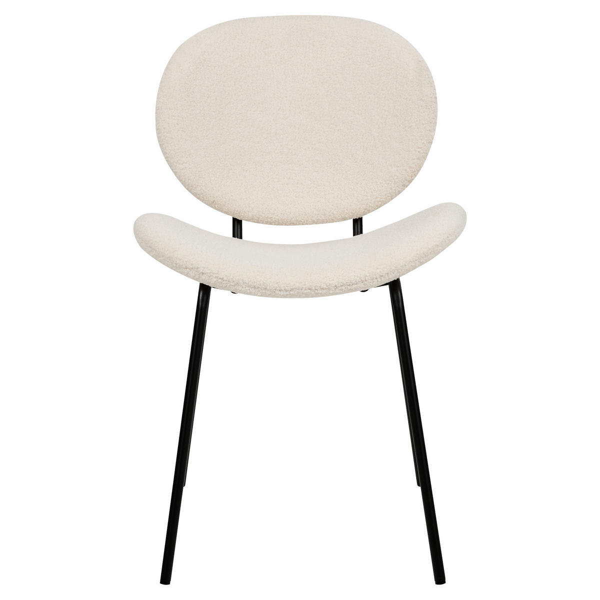 ESSZIMMERSTUHL 2er-Set Kunstleder Weiß Luana - Weiß, Textil/Metall (50/80/52cm) - Beliani