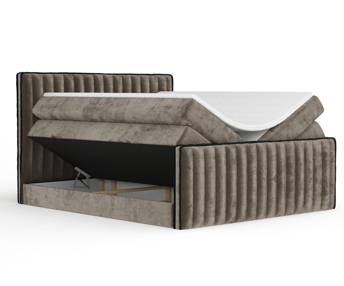 BOXSPRINGBETT Nocturne Braun 180/200 cm - Schwarz/Braun, Holz/Holzwerkstoff (180/200cm) - Maison de Reve