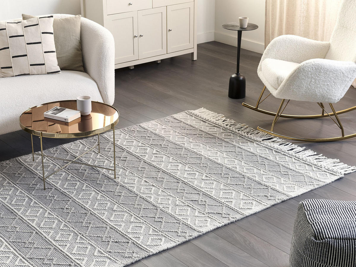 KURZFLOR-TEPPICH Tonya 230/160 cm - Grau, Textil (160/230cm) - Beliani