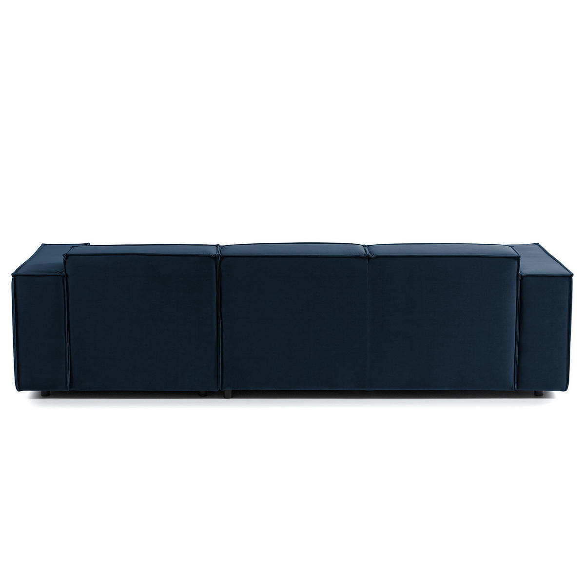 ECKSOFA mit Longchair - Schwarz/Dunkelblau, Kunststoff/Textil (260/177cm) - home24