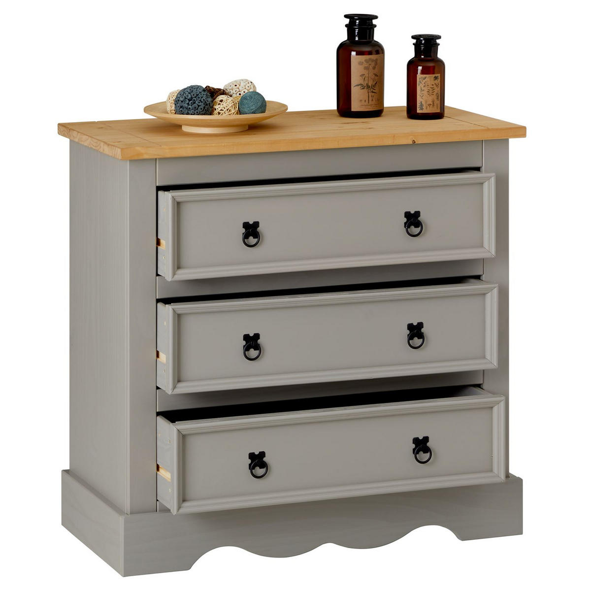 KOMMODE TEQUILA - Braun/Grau, Holz (88/86/44cm) - IDIMEX