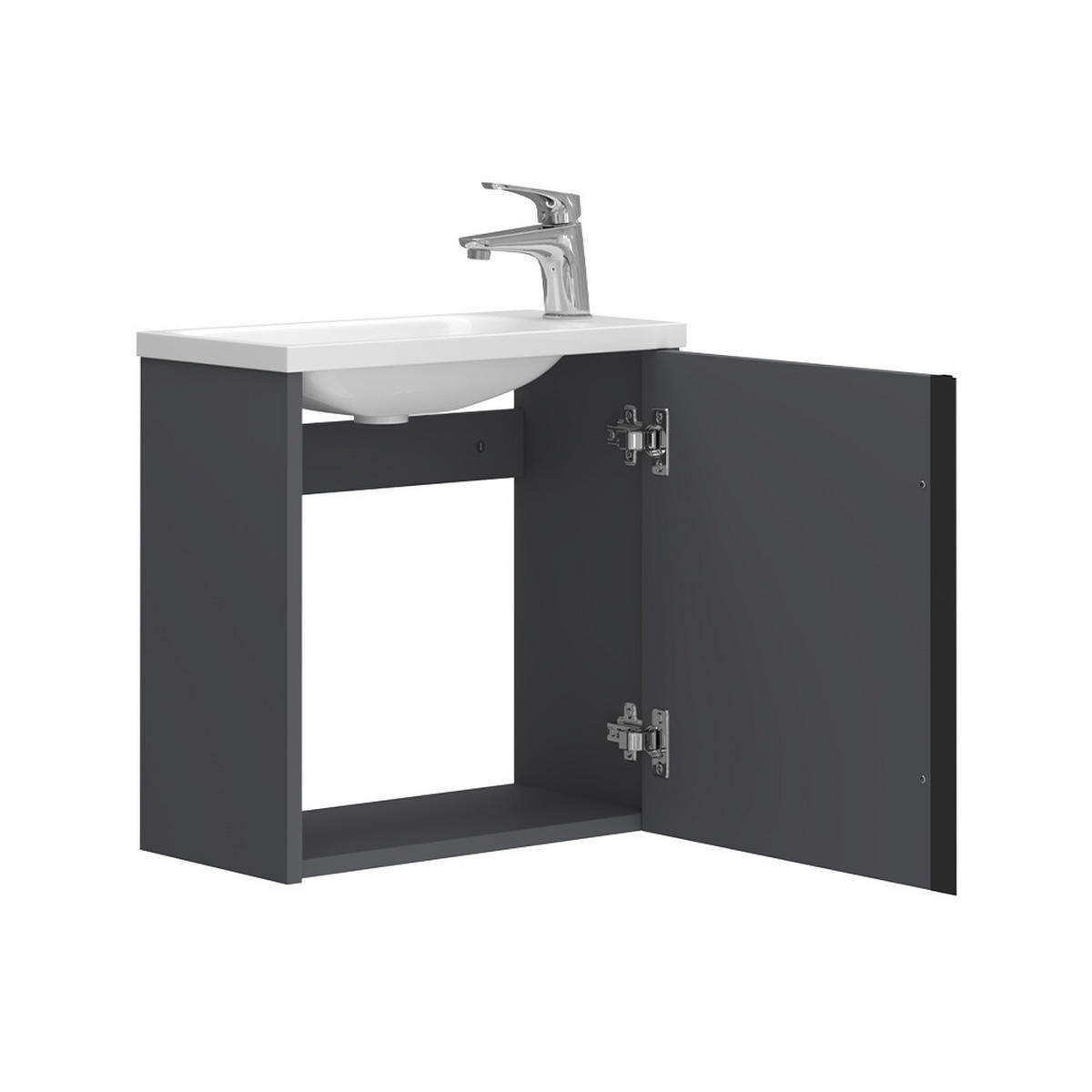 BADMÖBEL-SET Kleo Anthrazit 2 Teile - Anthrazit, Holzwerkstoff (49/50/24cm) - Vicco
