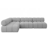 ECKSOFA modulares Sofa Samaro-L2 - 285x190x70 cm Hellgrau Bouclé - Hellgrau, Holzwerkstoff/Textil (285/190cm) - ALTDECOR