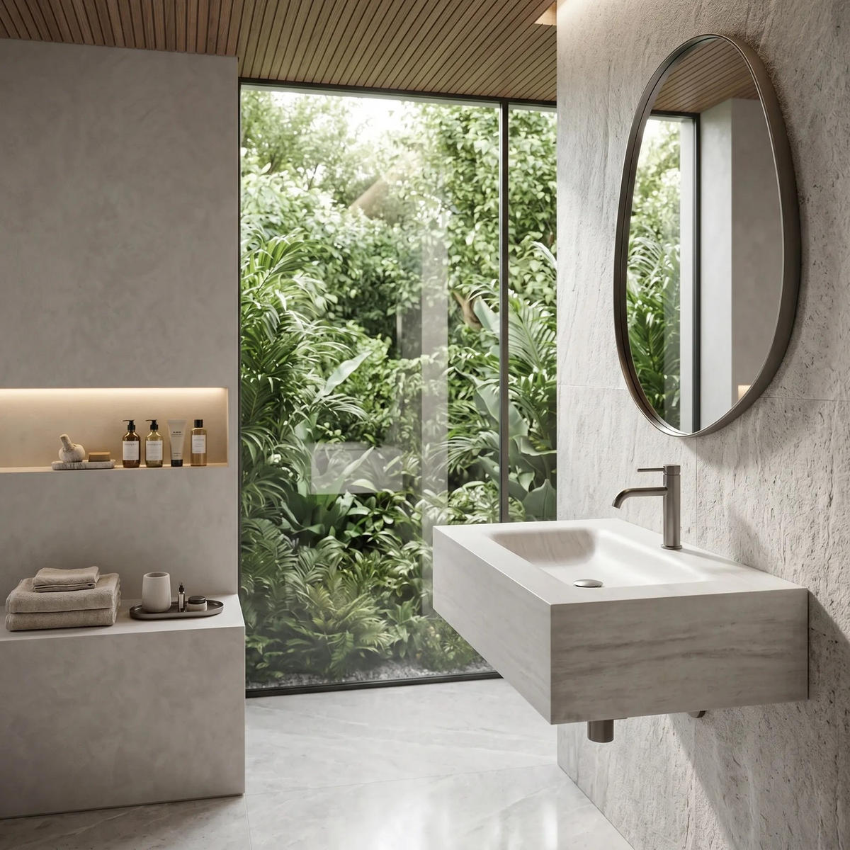 WANDWASCHBECKEN Rea Apollo Muralto Roma 70 - Grau, Keramik (50/20/70cm) - REA