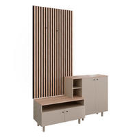 GARDEROBENSET Elano, Greige/Eiche, 140 x 80 cm 2 Teile - Greige/Eichefarben, Holzwerkstoff (140/80/40cm) - Vicco