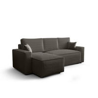 ECKSOFA L AMBRO Poso 22 Links mit Schlaffunktion - Dunkelgrau, Textil (232/143cm) - Bedante