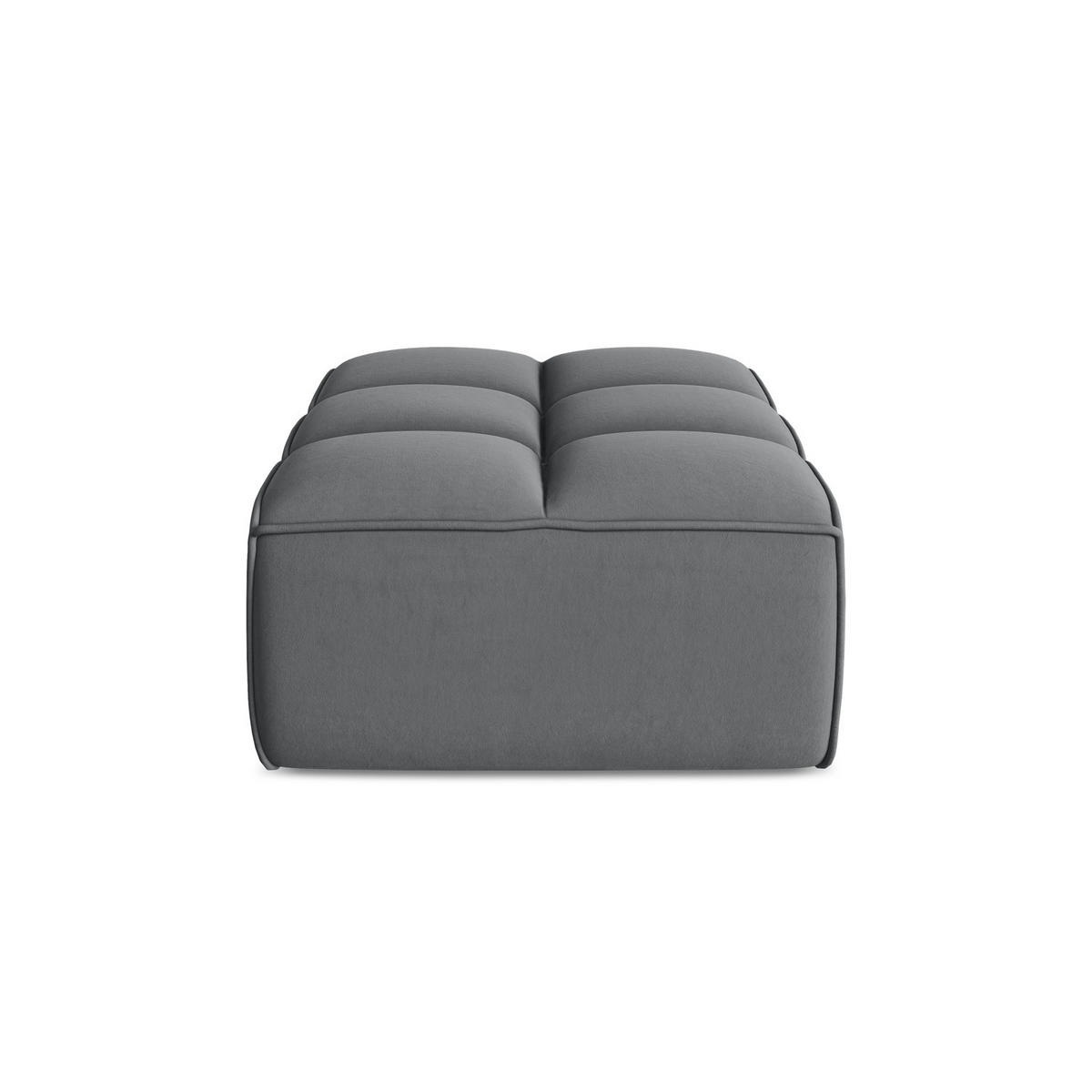 POUF Samt Stoff Grau - Dunkelgrau/Schwarz, Kunststoff/Textil (80/43/93cm) - LaMiaSofa