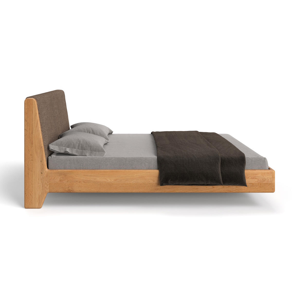 MASSIVHOLZBETT Lumo aus Eiche 200x220 cm, Storm 18 - Eichefarben/Naturfarben, Holz (200/220cm) - Danzz