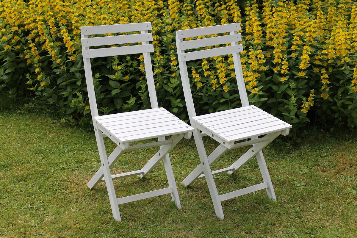 KLAPPSTUHL 2er Set Bistrostuhl weiß - Weiß, Holz (38/82/52cm) - Sedex
