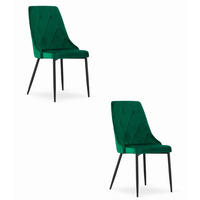 ESSZIMMERSTUHL 2er Set Dunkelgrüner Velours, Diamantpolsterung, Bequeme Sitzfläche - Grün, Textil (51/86/56cm) - Best For Home