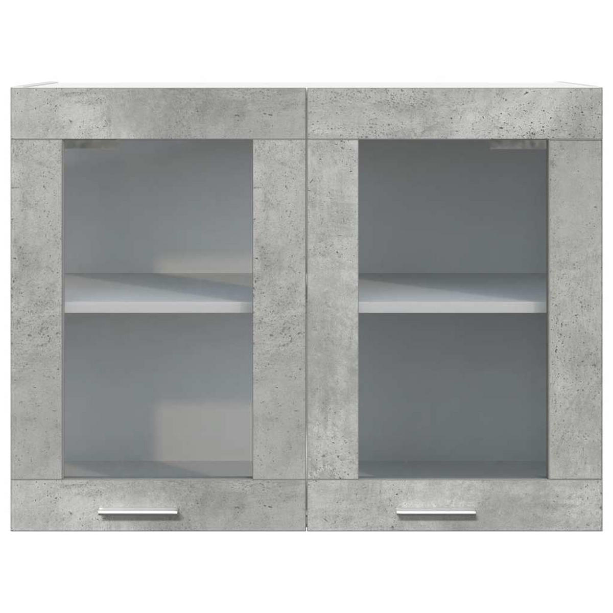 HÄNGEGLASSCHRANK Lyon Betongrau 80/31/60 Cm - Grau, Holzwerkstoff (31/60/80cm) - vidaXL
