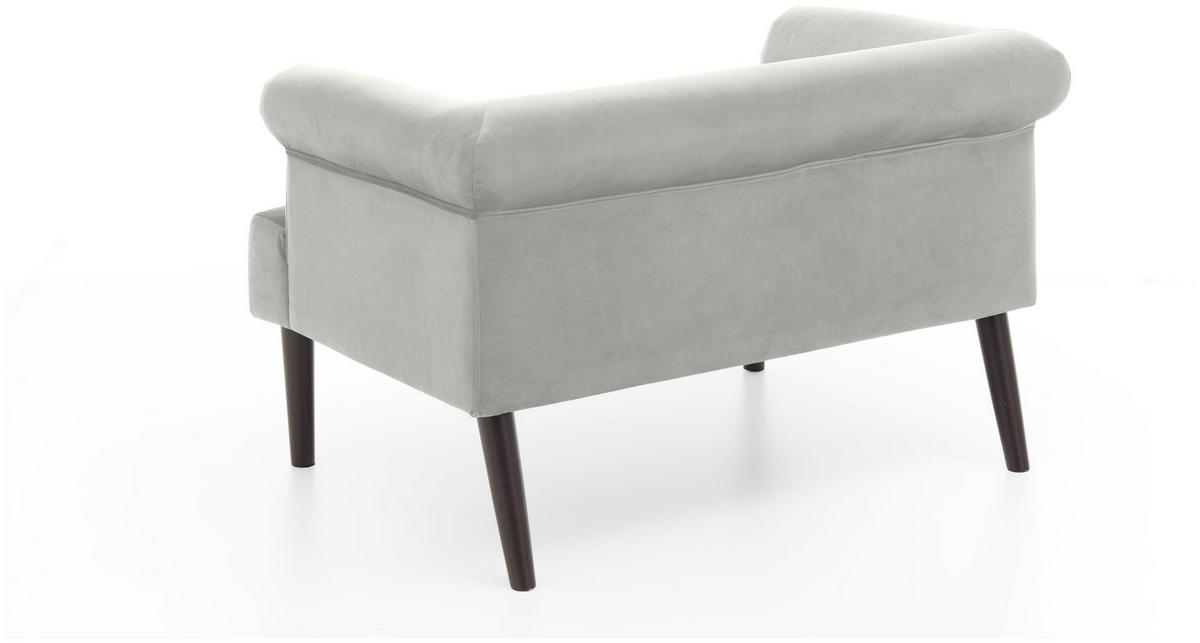 LOVESEAT Charlie Samt Grau - Grau, Textil (118/70/84cm) - ATLANTIC home collection