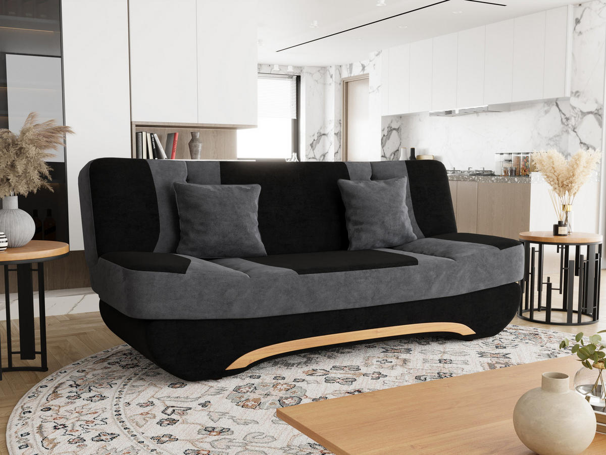 SOFA Boat mit Schlaffunktion - Dunkelgrau/Schwarz, Textil (190/95/80cm) - SIMKAM Furniture