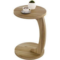 BEISTELLTISCH C-Form, φ38xH55 cm, Helle Eiche - Eichefarben, Holzwerkstoff (38/38/55cm) - Woltu