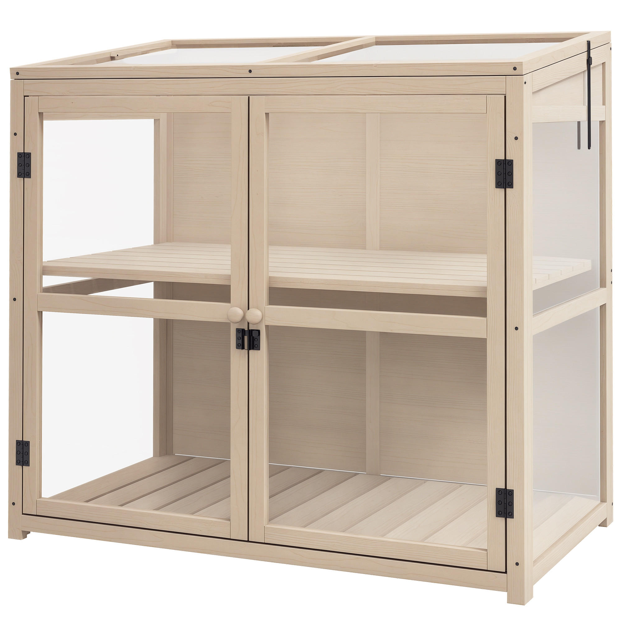 GEWÄCHSHAUS DE-05705 Hochbeet, 2 Ebenen, wetterbeständig Natur - Naturfarben, Holz/Kunststoff (103/103/61cm) - ComfortXL