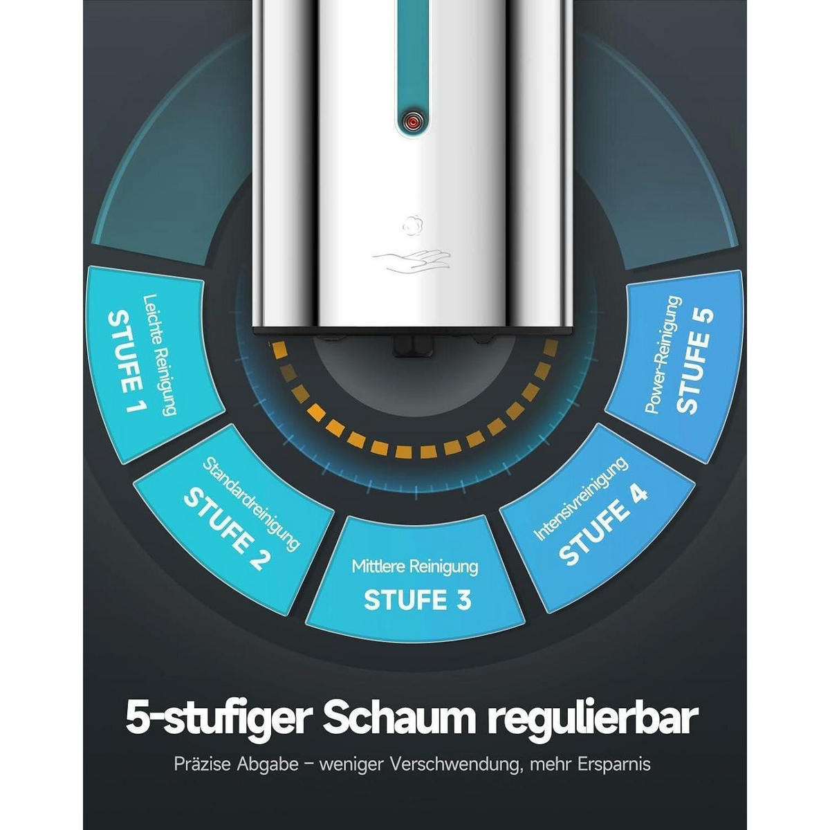SCHAUMSEIFENSPENDER Edelstahl Hochglanz 750ML Wandmontage - Silberfarben, Metall (10.9/10.8/22.1cm)