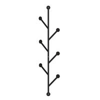 WANDGARDEROBE Ponpon Metal 18/94/8 cm - Schwarz, Metall (18/94/8cm) - Decortie