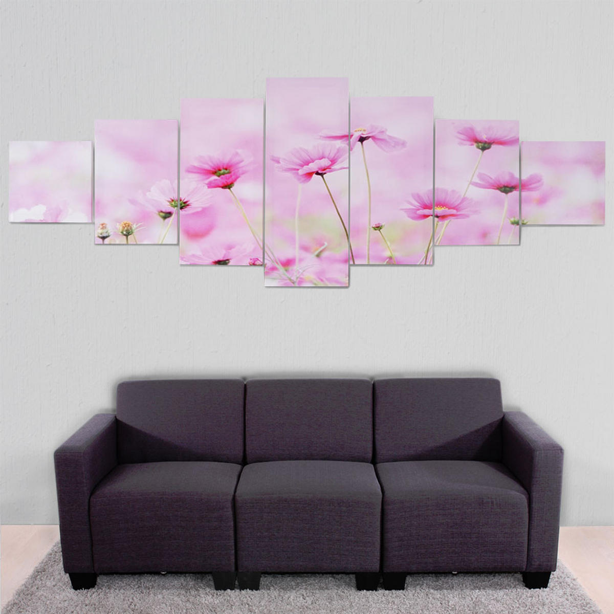 LEINWANDBILD XL BLUMEN 7-TLG. Multicolor - Multicolor, Holz (245/87cm) - MCW