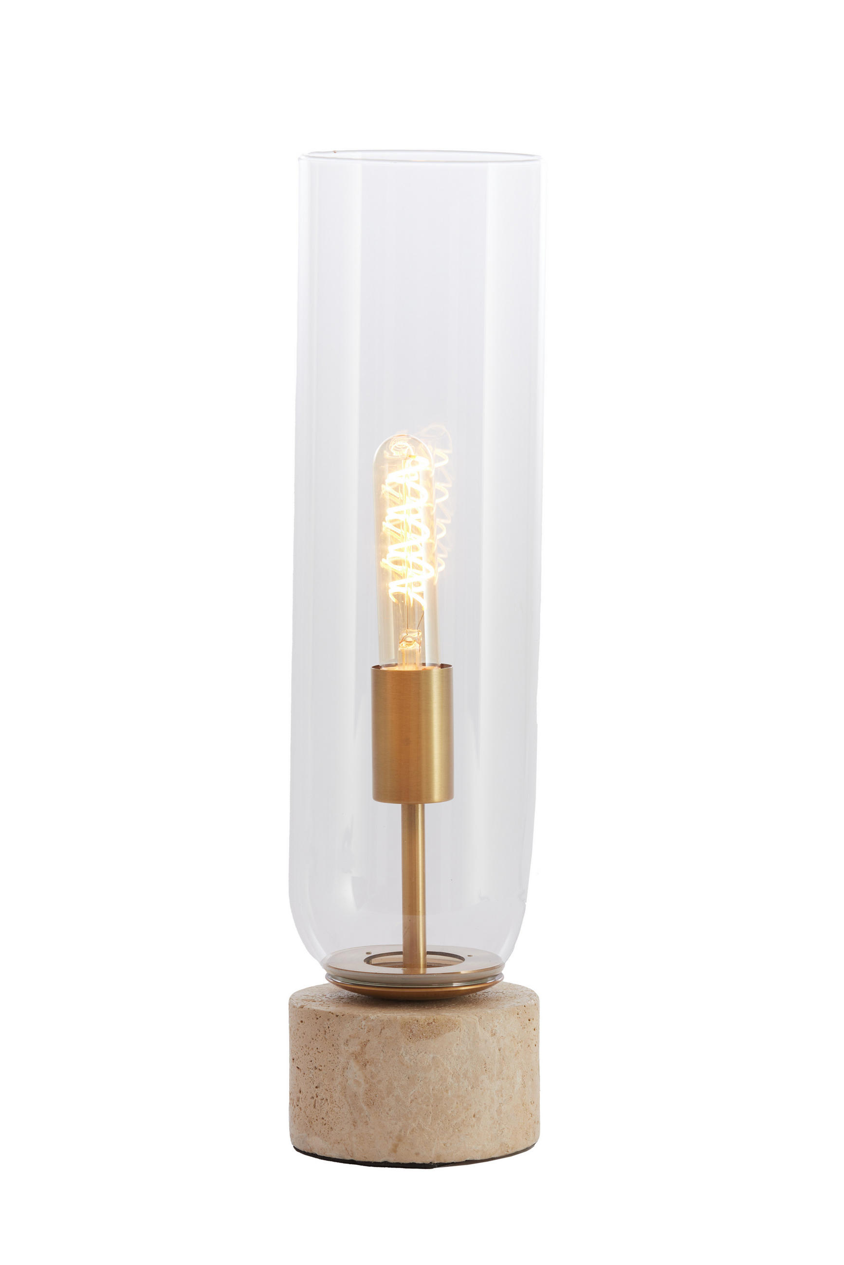 TISCHLAMPE Rylano Hell Ø12/47 cm - Transparent, Stein (12/12/47cm) - Light & Living