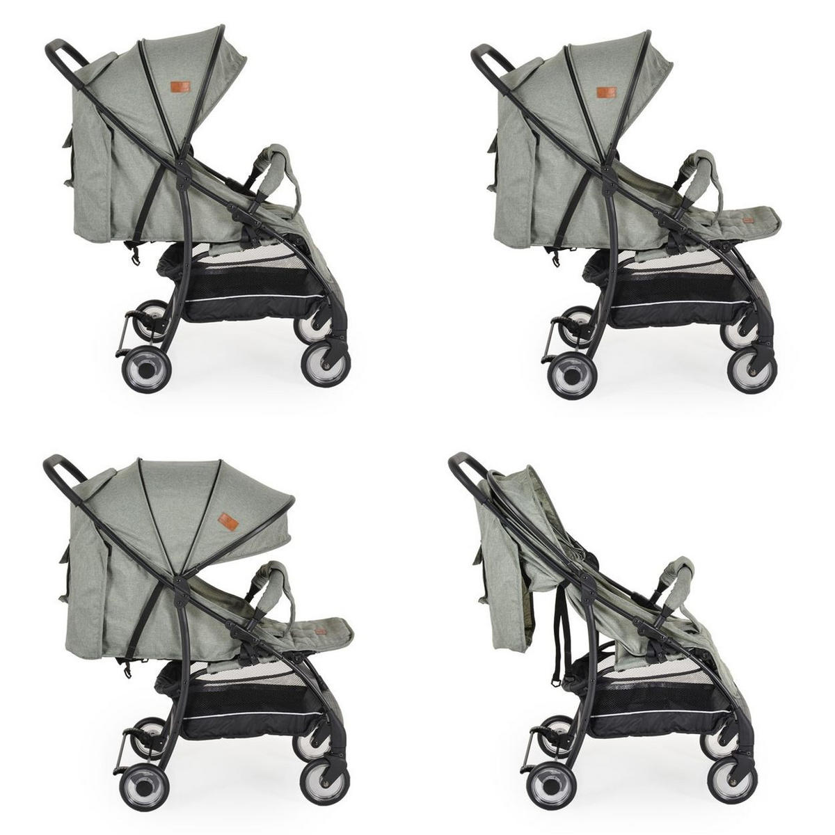 KINDERWAGEN London grün Buggy, Aluminiumrahmen, verstellbare Rückenlehne - Grün, Metall (80/48/95cm) - Cangaroo