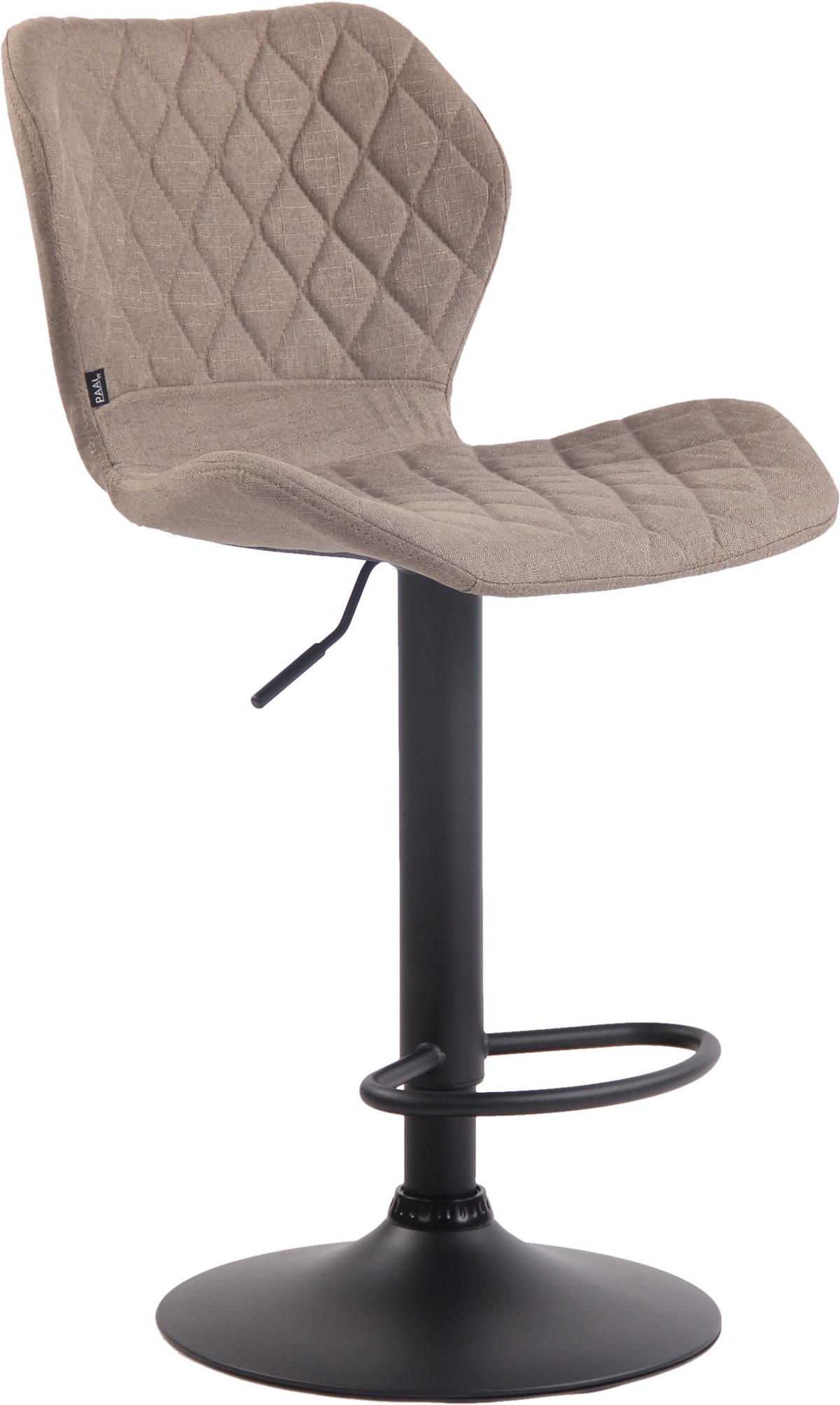 BARHOCKER Stoff taupe - Taupe/Schwarz, Textil/Metall (47/88/51cm) - CLP