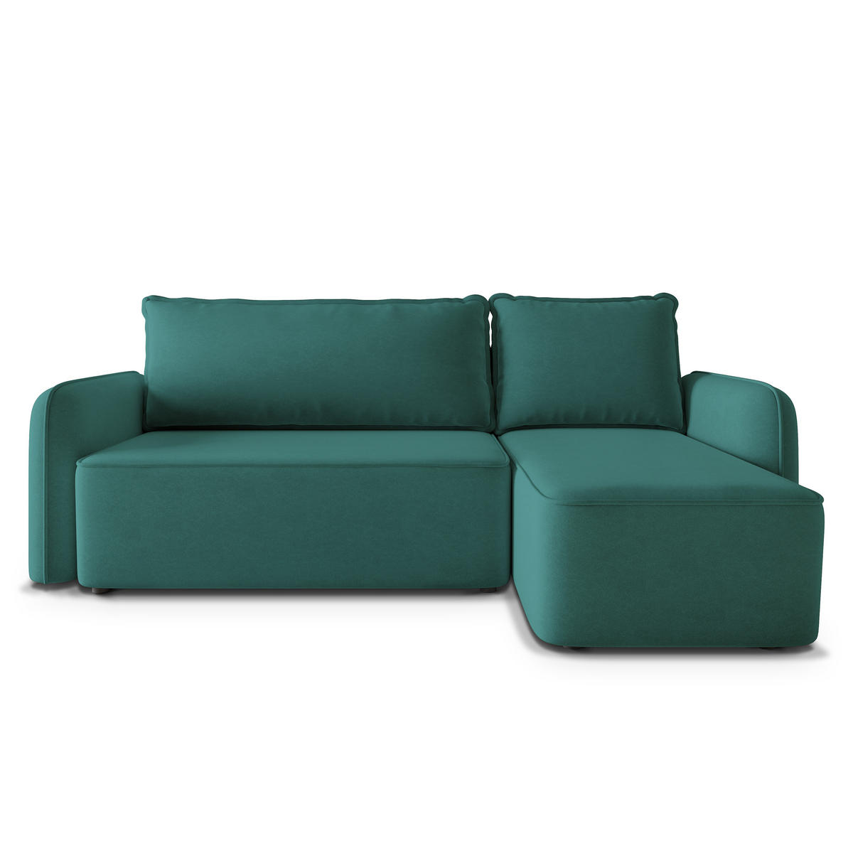 ECKSOFA DOLVER CL Blau Samtstoff mit Schlaffunktion - Blau, Holzwerkstoff/Textil (238/156cm) - MASSENO