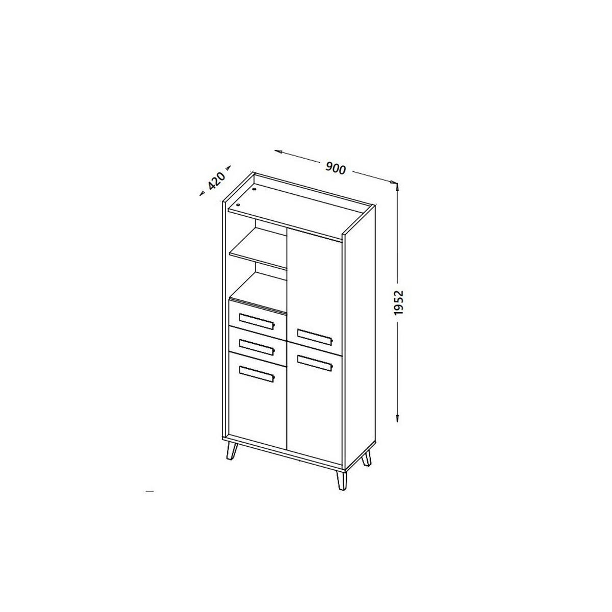BÜCHERREGAL FIABA 90/195,2/55 cm Wohnzimmerregal Hochschrank Regal Anthrazit - Anthrazit, Holzwerkstoff (90/195.2/55cm) - MASSENO