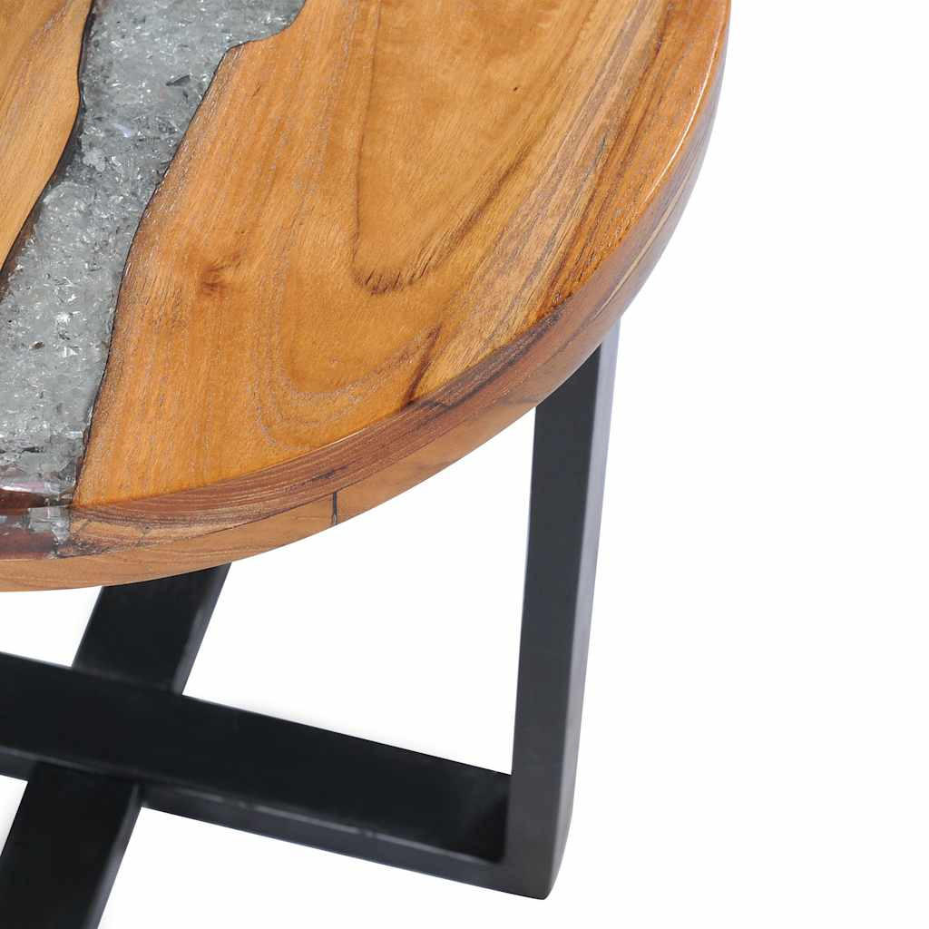 COUCHTISCH 40 x 45 cm Massivholz Teak und - Multicolor, Holz (40/40/45cm) - furnicato